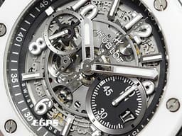 HUBLOT 宇舶 BIG BANG UNICO 大爆炸 飛返 計時碼表 421.HX.1170.RX <font color="#FFFFFF">白陶瓷</font> 三日鍊 <font color="#FF0000">鏤空面盤 2021年保卡</font> 自動上鍊 44mm