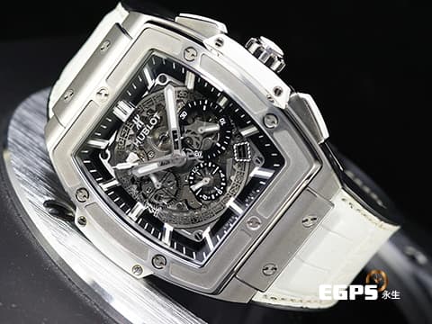 Hublot 宇舶 SPIRIT OF BIG BANG 大爆炸 靈魂系列 601.NE.0172.LR.JPN17 緞面及拋光鈦金屬材質  鏤空面盤 2018年保卡&nbsp;自動上鍊 45mm