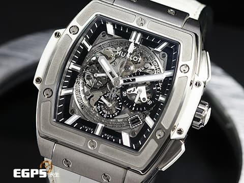 Hublot 宇舶 SPIRIT OF BIG BANG 大爆炸 靈魂系列 601.NE.0172.LR.JPN17 緞面及拋光鈦金屬材質  鏤空面盤 2018年保卡&nbsp;自動上鍊 45mm
