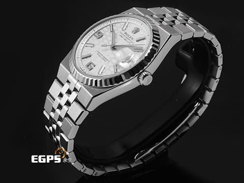 ROLEX 勞力士 Land-Dweller 127234 18K白金材質三角坑紋錶圈 2025年最新系列 陸行者 勞力士數一數二的透背錶款 醇白色蜂巢圖案錶面&nbsp;絲滑服貼的最新錶帶設計&nbsp;2026年保卡 纖薄紀念型（Flat Jubilee）錶帶&nbsp;自動上鍊 36mm