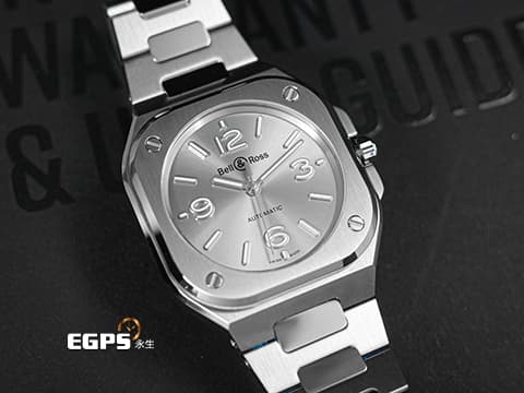 Bell &amp; Ross 柏萊士 Urban系列 BR-05 Grey Steel&nbsp;灰色太陽紋面盤&nbsp;中型 BR05A-S-GR-ST/SST 不鏽鋼 大三針&nbsp;2025年保單&nbsp;自動上鍊 36mm