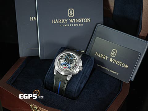 Harry Winston 海瑞溫斯頓 HW錶 Project Z14系列 OCEARS42ZZ001 偏心鏤空面盤&nbsp;30秒逆跳秒針&nbsp; Zalium 鋯合金材質&nbsp;限量300只&nbsp;2020年台灣公司貨 自動上鍊 42.2mm
