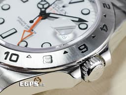 ROLEX 勞力士 EXPLORER Ⅱ 216570 蠔式 探險家2型 <font color="#FFFFFF">白色面盤</font> 橘針 GMT 兩地時間 <font color="#FF0000">2022年新式綠卡</font> 自動上鍊 42mm