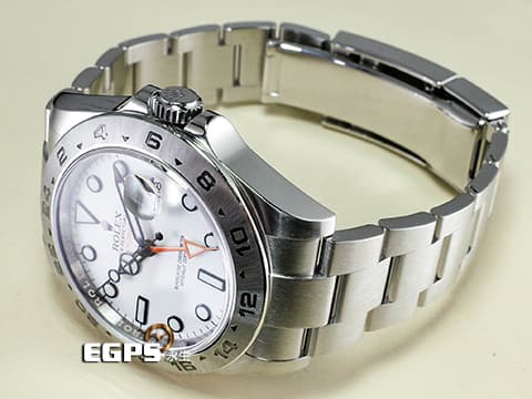 ROLEX 勞力士 EXPLORER Ⅱ 216570 蠔式 探險家2型 白色面盤 橘針 GMT 兩地時間 2022年新式綠卡 自動上鍊 42mm