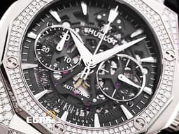 HUBLOT 宇舶 Classic Fusion 經典融合系列 鈦金屬材質&nbsp;<font color="#FF0000">法國當代藝術家 Richard Orlinski 聯名設計錶款</font><font color="#FF0000">&nbsp;</font>525.NX.0170.RX.1804.ORL18 <font color="#05f0f0">原鑲鑽錶 原廠鑲嵌天然美鑽312顆，共約2.04克拉</font> 鏤空面盤 自動上鍊 計時碼錶 45mm