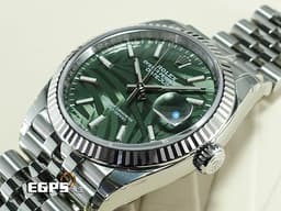 ROLEX 勞力士 Datejust 36 蠔式日誌型 126234 <font color="#6D8E23">橄欖綠色棕櫚葉面盤</font> 不鏽鋼 DJ36 經典三角坑紋錶圈 <font color="#FF0000">2023年 紀念型（Jubilee）五銖錶帶</font> 自動上鍊 36mm