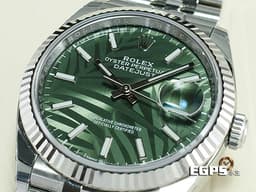 ROLEX 勞力士 Datejust 36 蠔式日誌型 126234 <font color="#6D8E23">橄欖綠色棕櫚葉面盤</font> 不鏽鋼 DJ36 經典三角坑紋錶圈 <font color="#FF0000">2023年 紀念型（Jubilee）五銖錶帶</font> 自動上鍊 36mm