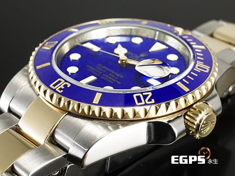 ROLEX 勞力士 Submariner 潛航者 116613LB  藍水鬼 18K黃金 半金款 陶瓷錶框 116613 LB 絕版經典烤漆面盤 潛水錶 自動上鍊 40mm
