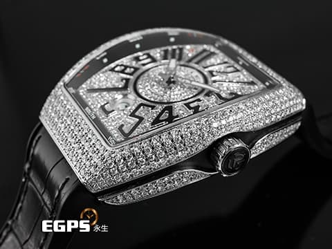 Franck Muller 法蘭穆勒 FM Vanguard V41 不鏽鋼材質 精鑲鑽錶 精鑲滿天星面盤 自動上鍊&nbsp;40.8X50mm
