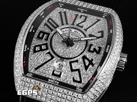 Franck Muller 法蘭穆勒 FM Vanguard V41 不鏽鋼材質 精鑲鑽錶 精鑲滿天星面盤 自動上鍊&nbsp;40.8X50mm