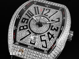 Franck Muller 法蘭穆勒 FM Vanguard V41 不鏽鋼材質 <font color="#05f0f0">精鑲鑽錶 精鑲滿天星面盤</font> 自動上鍊&nbsp;40.8X50mm