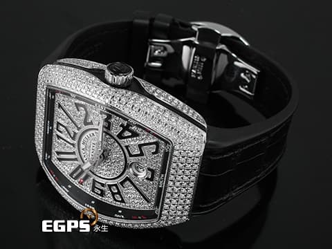 Franck Muller 法蘭穆勒 FM Vanguard V41 不鏽鋼材質 精鑲鑽錶 精鑲滿天星面盤 自動上鍊&nbsp;40.8X50mm