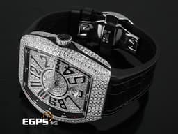 Franck Muller 法蘭穆勒 FM Vanguard V41 不鏽鋼材質 <font color="#05f0f0">精鑲鑽錶 精鑲滿天星面盤</font> 自動上鍊&nbsp;40.8X50mm