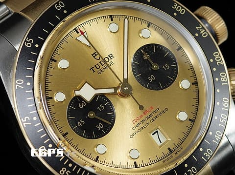 TUDOR 帝舵 BLACK BAY CHRONO S&amp;G 半金 計時碼錶 M79363N-0007 鍊帶款 79363  金色熊貓面盤，MT5813自製機芯，2025年新式保卡 自動上鍊 41mm