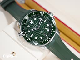 OMEGA 歐米茄 Seamaster 海馬系列 21032422010001 <font color="#008800">綠海馬 綠色面盤、綠色陶瓷錶圈</font> 同軸擒縱 <font color="#FF0000">2025年保單</font> 排氦氣閥 潛水錶 自動上鍊 42mm