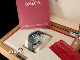 OMEGA 歐米茄 Seamaster 海馬系列 21032422010001 <font color="#008800">綠海馬 綠色面盤、綠色陶瓷錶圈</font> 同軸擒縱 <font color="#FF0000">2025年保單</font> 排氦氣閥 潛水錶 自動上鍊 42mm
