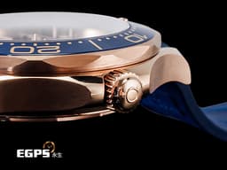 OMEGA 歐米茄 Seamaster 海馬系列 21062422003001 18K玫瑰金材質 <font color=#2828FF>藍色陶瓷波浪紋面盤、藍色陶瓷錶圈、藍色橡膠錶帶 </font> <font color=#FF0000> 2022年保單 </font> 同軸擒縱 排氦氣閥 潛水錶 自動上鍊 42mm