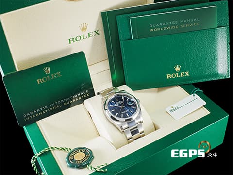 ROLEX 勞力士 Datejust 36 蠔式日誌型 126200 藍色蜂巢坑紋面盤  DJ36 不鏽鋼&nbsp;2021年新式綠卡 蠔式（Oyster）三節錶帶 自動上鍊 36mm