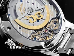 Glashutte Original 格拉蘇蒂 Pano Matic Lunar 偏心系列 1-90-02-46-32-71 <font color=#0080FF>藍色面盤</font> 月相盈虧 大日期窗 小秒針 不鏽鋼 <font color=#ff0000>德國腕錶工藝 招牌雙鵝頸、3/4夾板、偏心面盤 2024年台灣公司貨</font> 自動上鍊 40mm