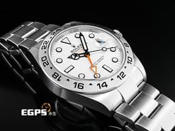 ROLEX 勞力士 Explorer II 蠔式 探險家二號 226570 <font color=#F0F0F0>白色面盤</font> 探二 <font color=#ffa500>橘色兩地時間指針</font> GMT 不鏽鋼 <font color=#FF0000>新式3285機芯 2023年新式保卡</font> 自動上鍊 42mm