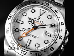 ROLEX 勞力士 Explorer II 蠔式 探險家二號 226570 <font color=#F0F0F0>白色面盤</font> 探二 <font color=#ffa500>橘色兩地時間指針</font> GMT 不鏽鋼 <font color=#FF0000>新式3285機芯 2023年新式保卡</font> 自動上鍊 42mm