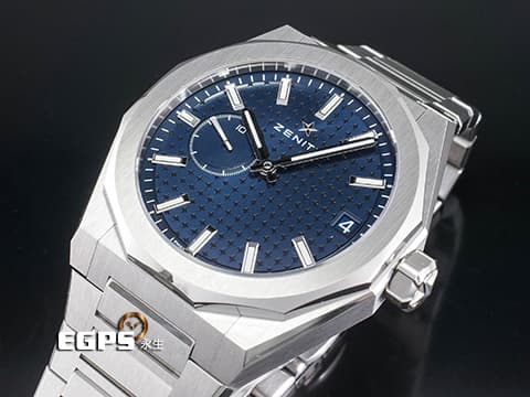 ZENITH 真力時 DEFY Skyline 碟飛 03.9300.3620/51.I001 不鏽鋼材質 四芒星藍色面盤 附原廠膠帶 快拆錶帶&nbsp;2023年保卡 自動上鍊 41mm