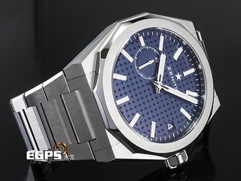 ZENITH 真力時 DEFY Skyline 碟飛 03.9300.3620/51.I001 不鏽鋼材質 四芒星藍色面盤 附原廠膠帶 快拆錶帶&nbsp;2023年保卡 自動上鍊 41mm