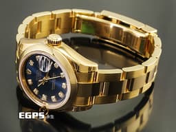 ROLEX 勞力士 Lady-Datejust 179168G 黃K金材質 179168 G <font color=#204fc3>藍色太陽紋放色面盤</font> <font color=#FF0000> 黃金飆漲~ 經典勞力士傳奇表款~ 原廠鑽石時標 配件齊全 <font color=#FFFF33>稀有的勞力士紅色錶盒~~膠膜未撕~~</font></font> 自動上鍊 26mm