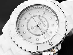 CHANEL 香奈兒 J12 White Ceramic H5703 白陶瓷 <font color="#84C1FF">原廠鑽石時標</font> 經典 <font color="#FF0000">2025年保單 專利不鏽鋼蝴蝶扣 </font> 石英機芯 33mm