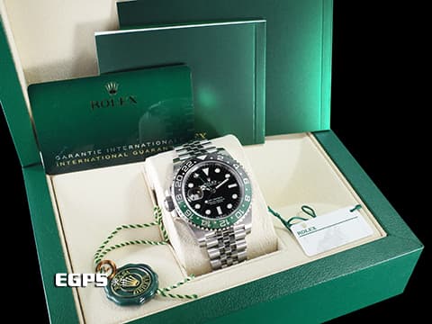 ROLEX 勞力士 GMT-Master II 格林威治型 126720 VTNR  綠黑框 雪碧 左冠錶 126720VTNR 勞力士歷史裡罕見的左冠錶 2024年新式保單  五株蠔式錶帶 自動上鍊  40mm