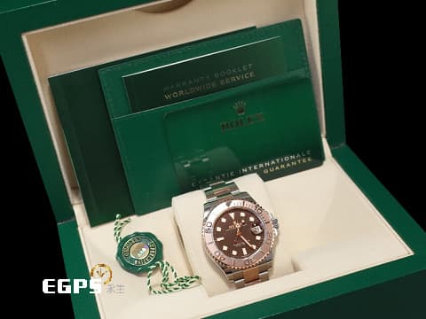 ROLEX 勞力士 Yacht-Master 37 蠔式 遊艇名仕型 268621 巧克力色面盤 中型 玫瑰金 半金款 2025年新式保卡 自動上鍊 37mm