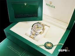 ROLEX 勞力士 Daytona 半金款迪通拿 116503 NG <font color="#FF0000">2021年新式保單 稀有珍珠貝母塘金面盤  搭配稀少貝母鑽石面盤，要撞錶的機會真是微乎其微， <font color="#33CCFF">2023年停產款 超值錶款，值得擁有！！ </font> </font> 116503NG 計時碼表 八鑽時標 亂碼字頭 40mm