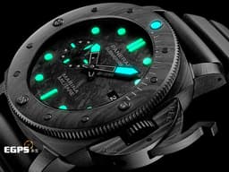 PANERAI 沛納海 潛行系列 SUBMERSIBLE MARINA MILITARE PAM00979 <font color=#FFFF33>CARBOTECH 類碳纖維材質 新輕薄材質大錶徑 PAM979</font>  潛水錶  <font color=#FF0000> 獨特鍛造碳材質美型面盤 新夜光塗料白色時標 2022年保單 </font> 自動上鍊 47mm