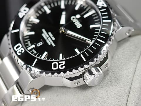 ORIS 豪利時 Aquis Date 時間之海 0173377304134 黑色陶瓷錶圈 黑色面盤 黑水鬼 不鏽鋼 2023年保單 潛水錶 自動上鍊 43.5mm