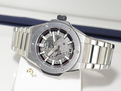 HUBLOT 宇舶 INTEGRATED 一體式TIME ONLY 鈦金腕錶 鈦金屬 456.NX.0170.NX 鏤空面盤 2023年保單 自動上鍊 40mm