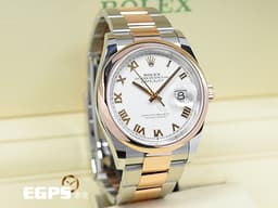 ROLEX 勞力士 Datejust 36 蠔式日誌型 126201 <font color=#f3baa1>經典玫瑰金色羅馬數字時標 永恒玫瑰金 半金款</font> DJ36 白色面盤 <font color=#FF0000>2024年保卡 蠔式（Oyster）三節錶帶</font> 自動上鍊 36mm