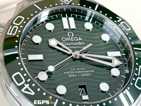 OMEGA 歐米茄 Seamaster 300 海馬系列 21030422010001 綠色陶瓷錶圈+綠色波浪紋面盤 綠海馬 同軸擒縱 2023年保單 排氦氣閥 潛水錶 自動上鍊 42mm