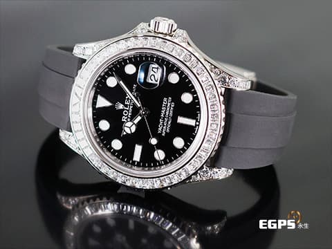 ROLEX 勞力士 Yacht-Master 遊艇名仕型 226679TBR 黑色面盤 勞力士停產隱藏版  18K白金材質 原廠鑲嵌鑽石錶圈&nbsp;2023年保卡&nbsp;大顆的頂級遊艇  42mm