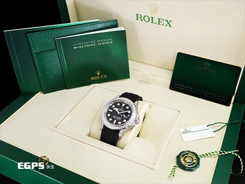 ROLEX 勞力士 Yacht-Master 遊艇名仕型 226679TBR 黑色面盤 勞力士停產隱藏版  18K白金材質 原廠鑲嵌鑽石錶圈&nbsp;2023年保卡&nbsp;大顆的頂級遊艇  42mm