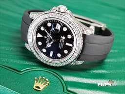 ROLEX 勞力士 Yacht-Master 遊艇名仕型 226679TBR 黑色面盤<font color="#FFFF33"> 勞力士停產隱藏版</font> <font color="#FF0000"><font color="#00D6D6"> 18K白金材質 原廠鑲嵌鑽石錶圈&nbsp;</font>2023年保卡&nbsp;<font color="#FFFF33">大顆的頂級遊艇</font> </font> 42mm