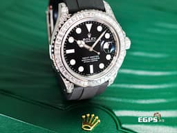 ROLEX 勞力士 Yacht-Master 遊艇名仕型 226679TBR 黑色面盤<font color="#FFFF33"> 勞力士停產隱藏版</font> <font color="#FF0000"><font color="#00D6D6"> 18K白金材質 原廠鑲嵌鑽石錶圈&nbsp;</font>2023年保卡&nbsp;<font color="#FFFF33">大顆的頂級遊艇</font> </font> 42mm