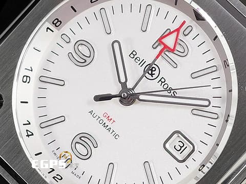 Bell &amp; Ross 柏萊士 Urban系列 BR-05 GMT White 不鏽鋼 BR05G-SI-ST 兩地時間  2026年保單&nbsp;自動上鍊 41mm