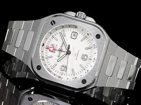 Bell &amp; Ross 柏萊士 Urban系列 BR-05 GMT White 不鏽鋼 BR05G-SI-ST 兩地時間  2026年保單&nbsp;自動上鍊 41mm