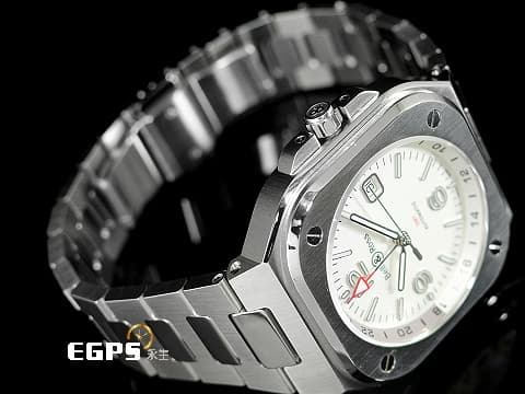 Bell &amp; Ross 柏萊士 Urban系列 BR-05 GMT White 不鏽鋼 BR05G-SI-ST 兩地時間  2026年保單&nbsp;自動上鍊 41mm