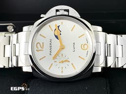 PANERAI 沛納海  LUMINOR DUE PAM01301 不鏽鋼材質 <font color="#05f0f0">月相顯示 白色太陽放射紋三明治面盤</font> 3日動力儲存<font color="#FF0000"> 2024年保卡&nbsp;</font>自動上鍊 38mm