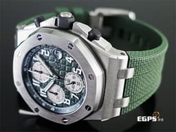 Audemars Piguet AP錶 愛彼 Royal Oak Offshore 皇家橡樹離岸型 飛返計時碼錶 26238TI.OO.A056CA.01 鈦金屬材質 <font color="#019858"> 綠色面盤 軍綠色款</font>&nbsp;<font color="#FF0000">2023年保單 新式</font><font color="#ff0000">快</font><font color="#FF0000">拆錶帶 </font>自動上鏈 42mm