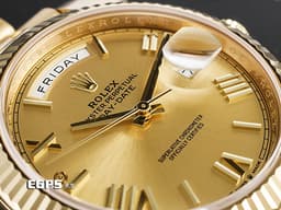 ROLEX 勞力士 DAY-DATE 40 蠔式星期日誌型 228238 <font color=#ffea55>黃K金材質 黃K金羅馬數字時標 香檳色面盤</font> <font color=#FF0000>2024年新式保單 極新品</font> <font color=#FFFF33> 此錶歡迎各路錶友以PP、AP、勞力士 來店交換，本店將以最高價評估～</font> 自動腕錶 40mm