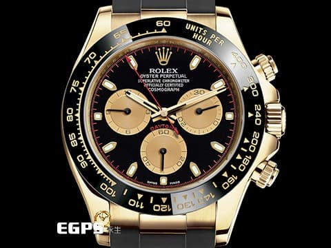 ROLEX 勞力士 Daytona 迪通拿 116518LN 計時碼表 18K黃金材質 陶瓷錶圈 黑底黃金圈熊貓面盤 保羅紐曼面盤 紅色計時秒針 小怪獸&nbsp;2022年保卡&nbsp;賽車錶 自動上鍊 40mm