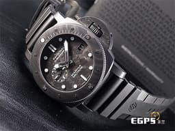 PANERAI 沛納海 潛行系列 SUBMERSIBLE MARINA MILITARE PAM00979 <font color=#FFFF33>CARBOTECH 類碳纖維材質 新輕薄材質大錶徑 PAM979</font>  潛水錶  <font color=#FF0000> 獨特鍛造碳材質美型面盤 新夜光塗料白色時標 2020年保單 </font> 自動上鍊 47mm