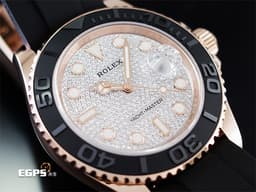 ROLEX 勞力士 Yacht-Master 40 蠔式 遊艇名仕型 126655 Pave <font color="#cadff0">原廠鑲鑽 滿天星面盤</font> 永恆玫瑰金 刻度陶瓷錶圈 <font color="#FF0000">2023年保單 新款3235機芯 Glidelock快調延展錶扣</font> 自動上鍊 40mm